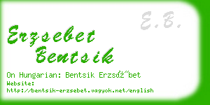 erzsebet bentsik business card